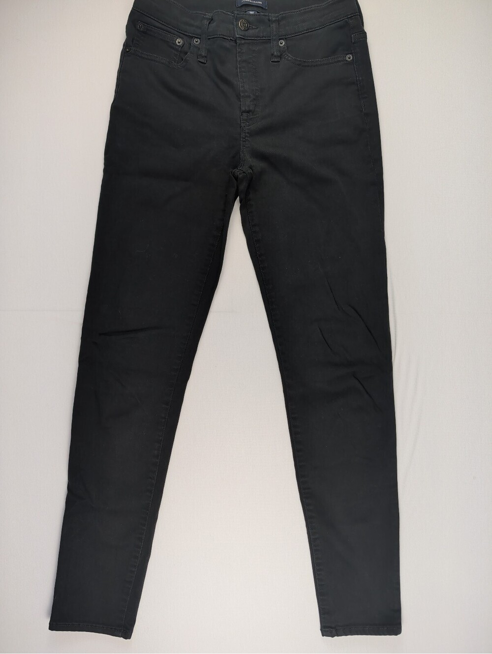 J.Crew Toothpick Skinny Jeans Black Mid High Rise Denim Size 28T